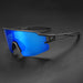 Rockbros Polarized Cycling Glasses with UV Protection and Corrective Insert Blue Lenses - Black - Sport