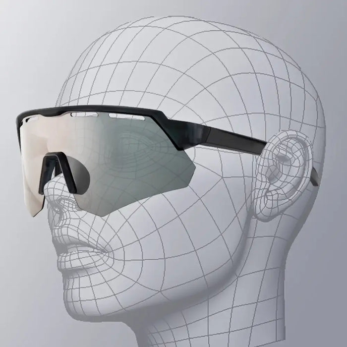 Rockbros Polarized Cycling Glasses with UV Protection and Corrective Insert - Gray - Sport