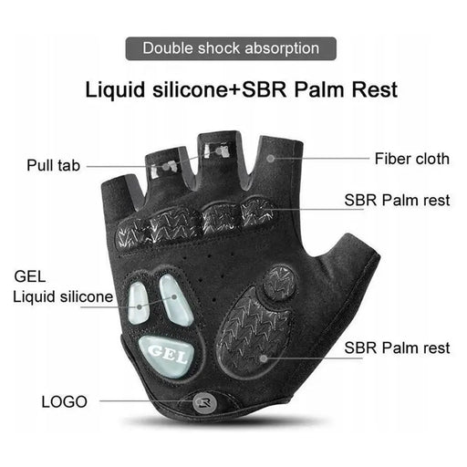 Rockbros S169BGR L cycling gloves with gel inserts - gray - Cycling gloves<<<HurtelXML