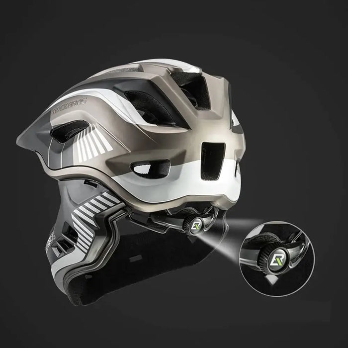 Rockbros TT-32SBTG-M children’s bicycle helmet with removable chinbar size M - gray - Sport products<<<HurtelXML