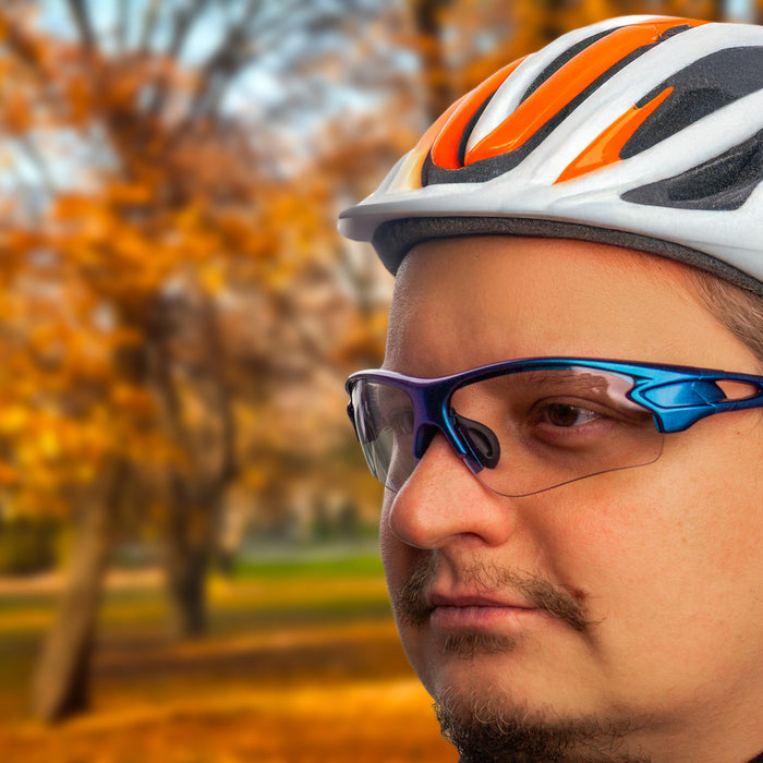 Rockbros 10069 UV400 Cycling Glasses - Blue