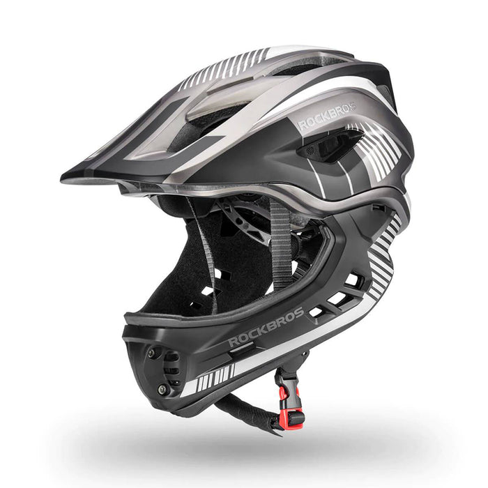 Rockbros TT-32SBTG-S Children's Bike Helmet with Detachable Chin Size S - Gray