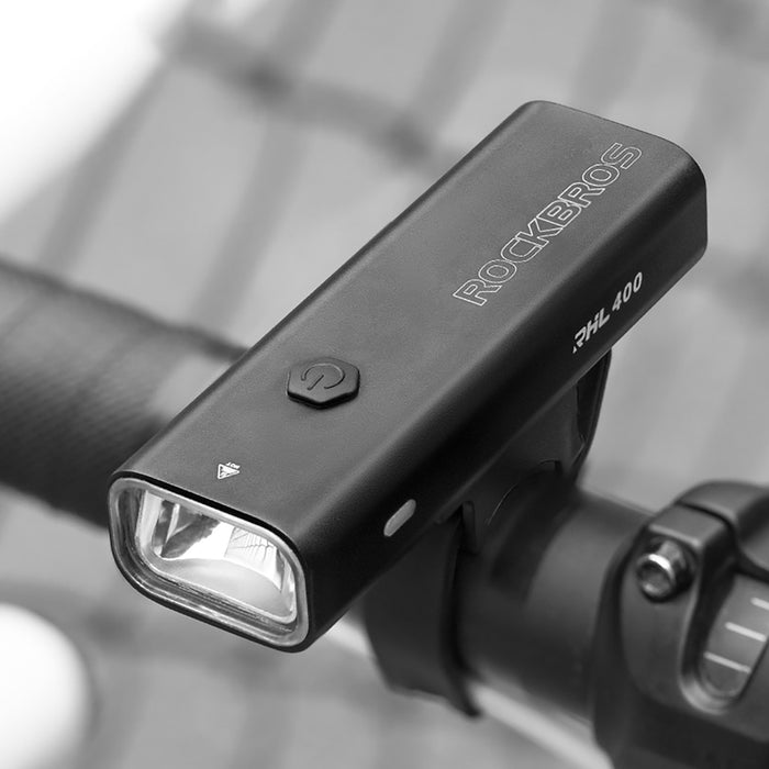 Rockbros 24310006001 Front Bike Light 400 lm + Micro USB Cable - USB-A - Black