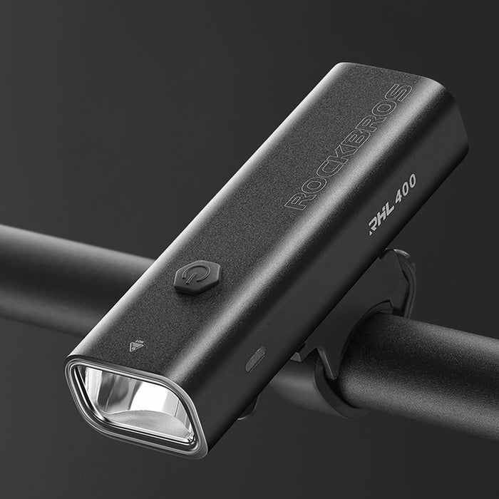 Rockbros 24310006001 Front Bike Light 400 lm + Micro USB Cable - USB-A - Black