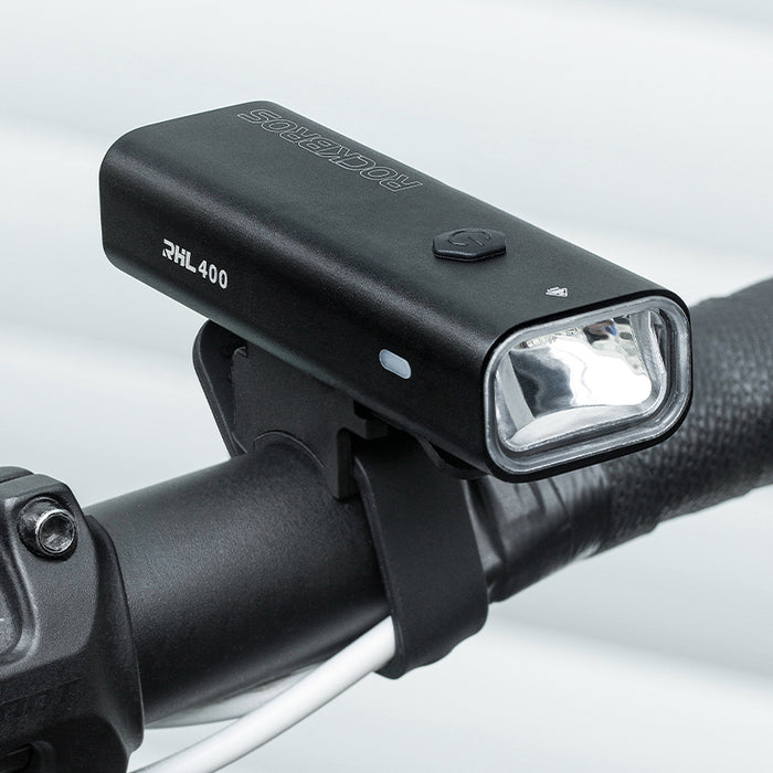 Rockbros 24310006001 Front Bike Light 400 lm + Micro USB Cable - USB-A - Black