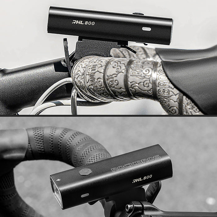 Rockbros 24710012001 front bicycle light 800 lm + USB-C - USB-A cable - black