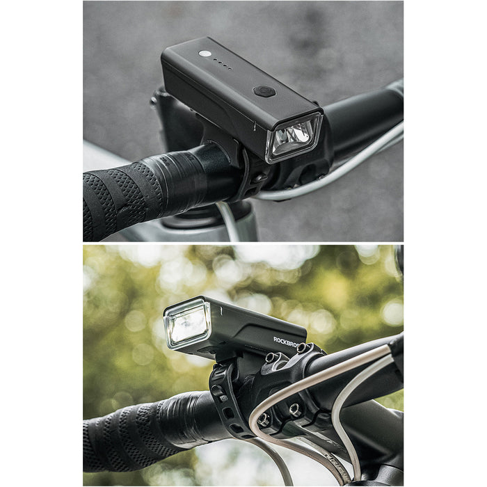 Rockbros 24510003001 Front Bike Light 260 lm + USB-C - USB-A Cable - Black