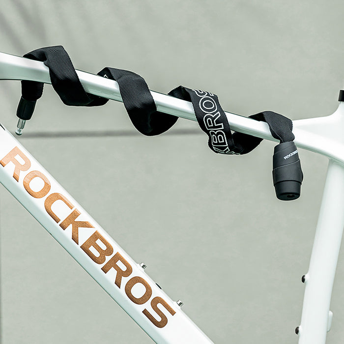 Rockbros 3230002001 bicycle lock with combination and key - black