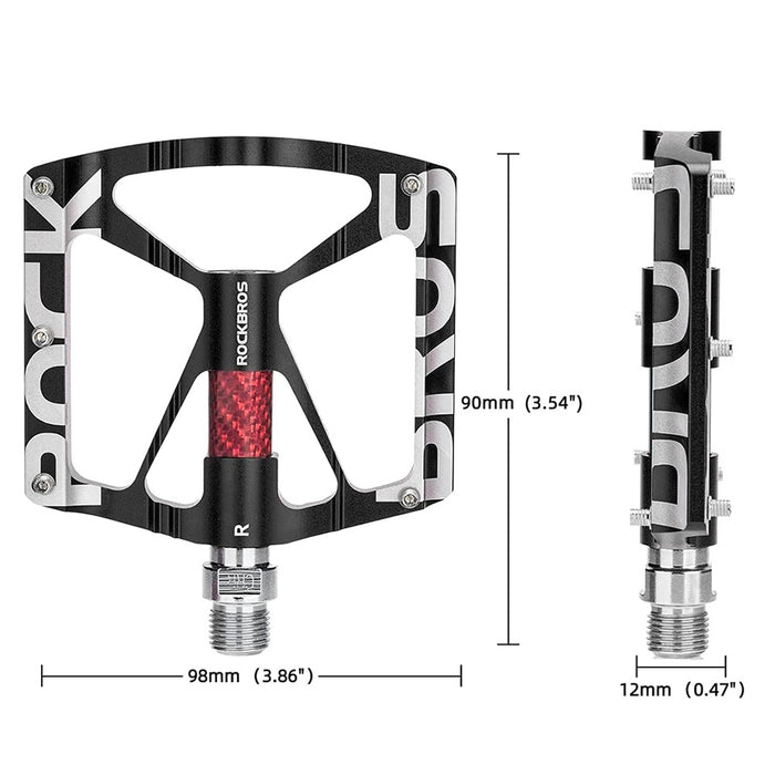 Rockbros 37213071001 Aluminum Alloy Bicycle Pedals - Black