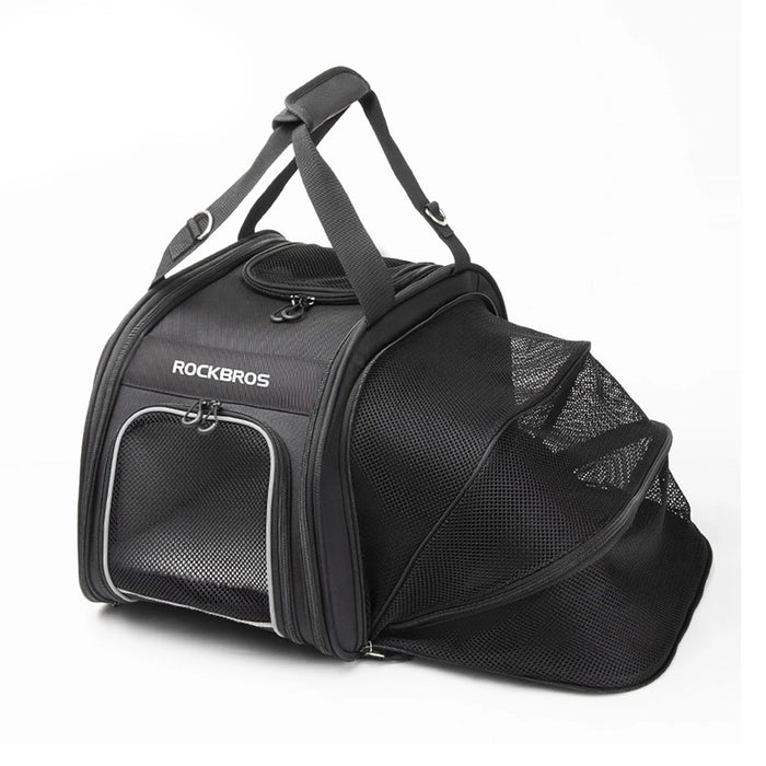 Rockbros 30140028001 transport bicycle bag for cats and dogs - black