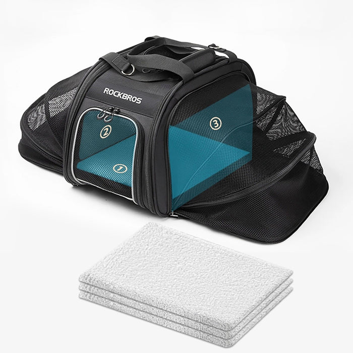 Rockbros 30140028001 transport bicycle bag for cats and dogs - black