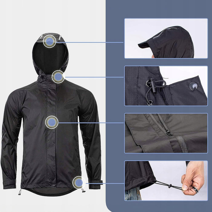 Rockbros YPY013BK4XL Rain Jacket Breathable Windproof XXXXL - Black