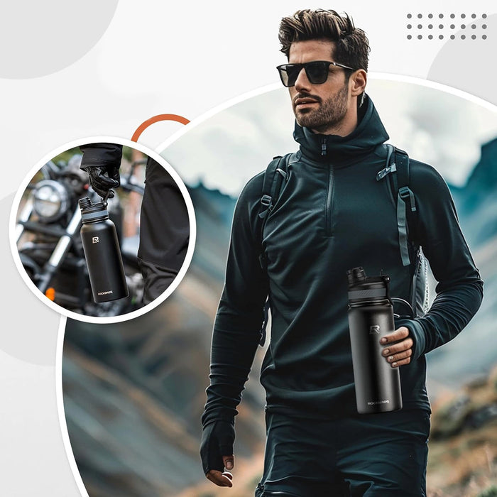 Rockbros 35210029001 thermal bottle for bicycle drinks 550 ml - black