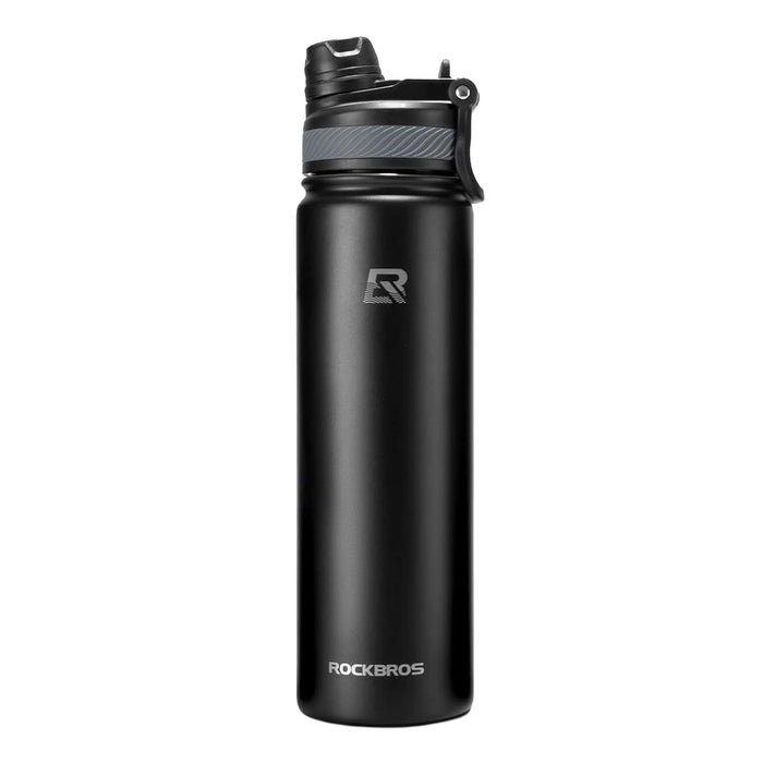 Rockbros 35210029002 thermal bicycle bottle for drinks 650 ml - black