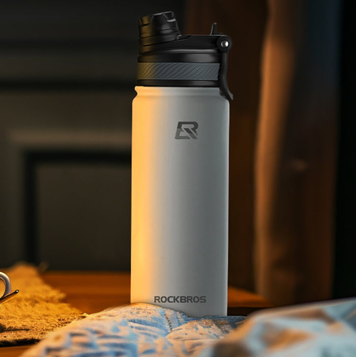 Rockbros 35210029005 thermal bicycle bottle for drinks 550 ml - white