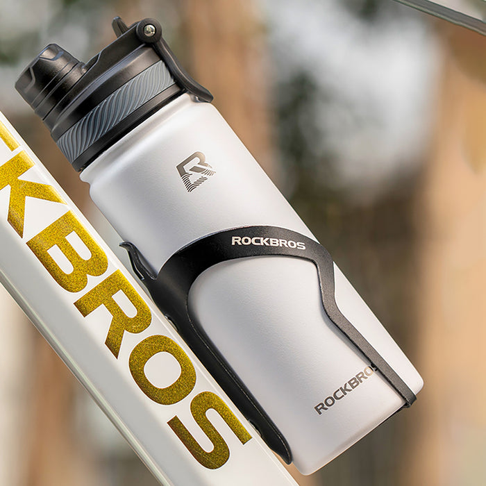 Rockbros 35210029005 thermal bicycle bottle for drinks 550 ml - white