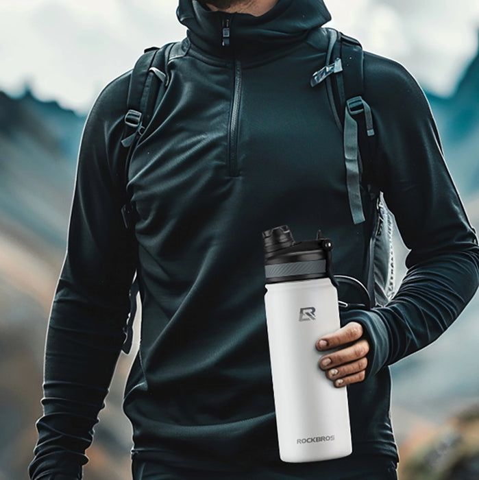 Rockbros 35210029006 thermal bicycle bottle for drinks 650 ml - white