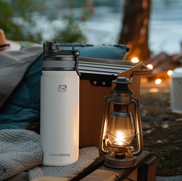 Rockbros 35210029006 thermal bicycle bottle for drinks 650 ml - white