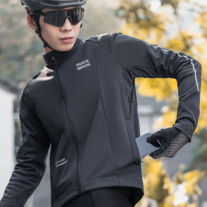 Rockbros Fall/Winter Long Sleeve Cycling Jacket L - Black