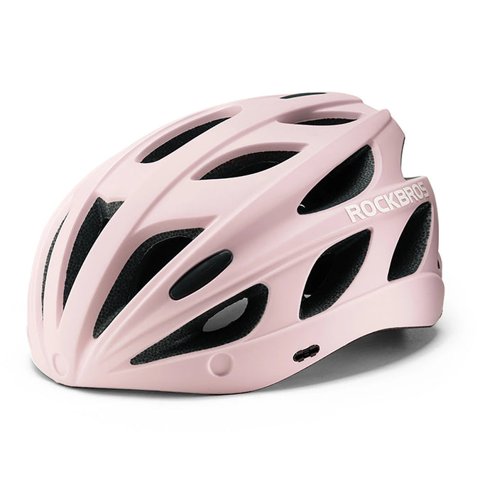 Rockbros Bike Helmet with Visor, Detachable UV Goggles, Detachable Visor, Unisex - Pink