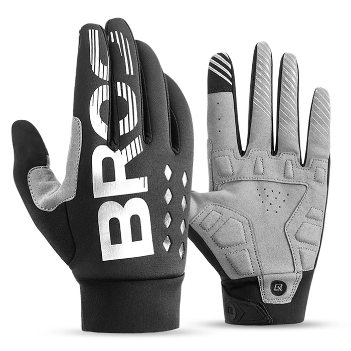 Rockbros cycling gloves, insulated, long, size: XXL - black and gray