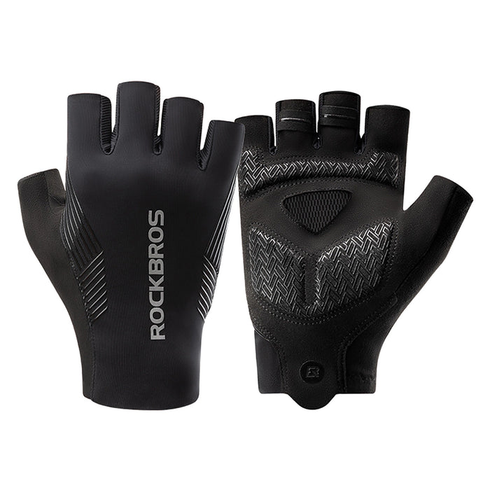 Rockbros cycling gloves spring/summer/autumn, short fingers, size: S - black