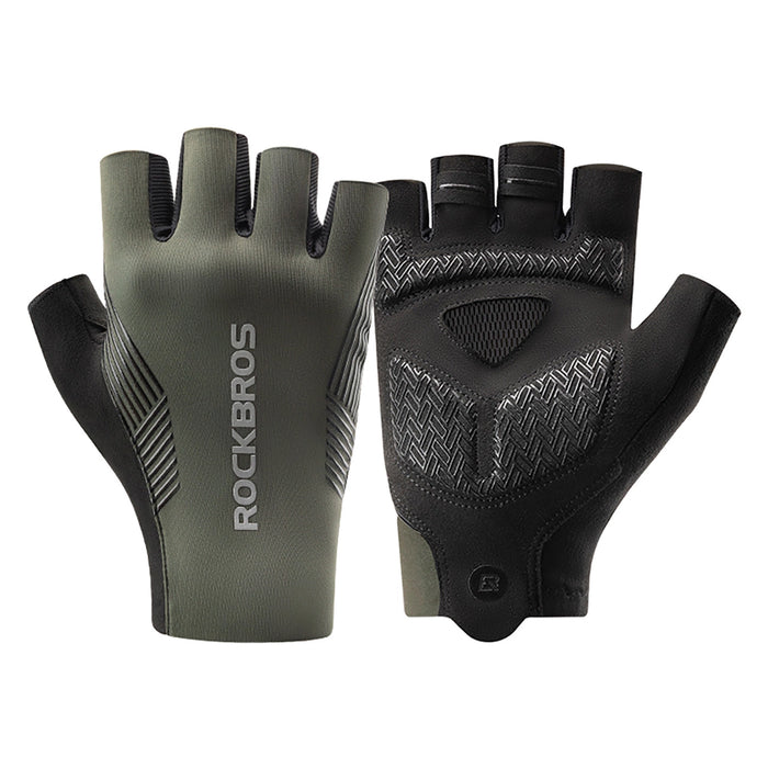 Rockbros cycling gloves spring/summer/autumn, short fingers, size: XXL - green