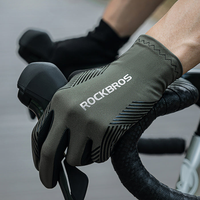Rockbros cycling gloves spring/summer/autumn, full, size: L - green