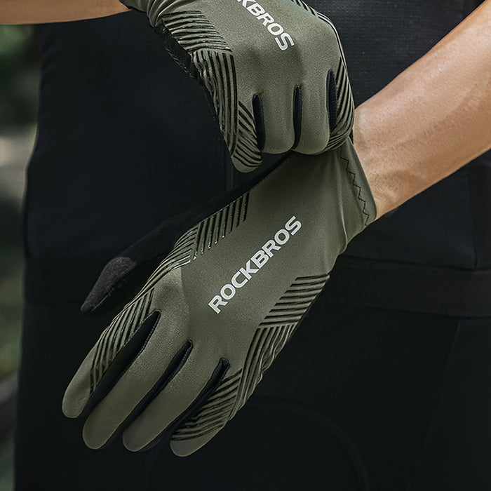 Rockbros cycling gloves spring/summer/autumn, full, size: L - green