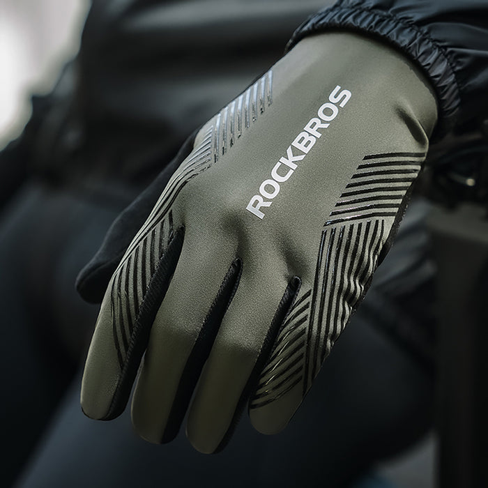 Rockbros cycling gloves spring/summer/autumn, full, size: XXL - green