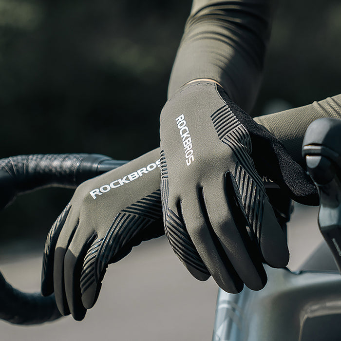 Rockbros cycling gloves spring/summer/autumn, full, size: XXL - green