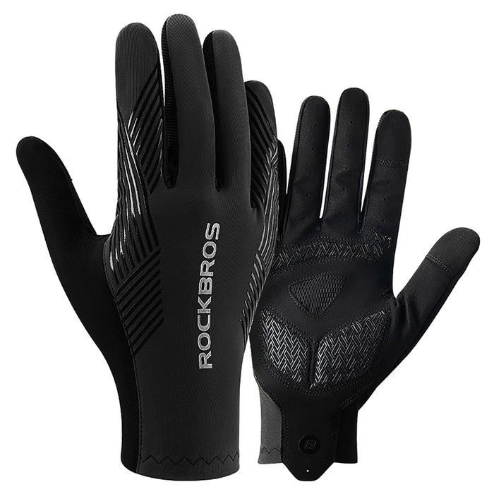 Rockbros cycling gloves spring/summer/autumn, full, size: XXL - black