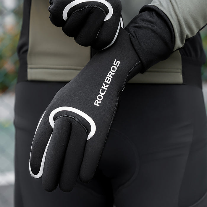 Rockbros full waterproof cycling gloves, size: S/M - black