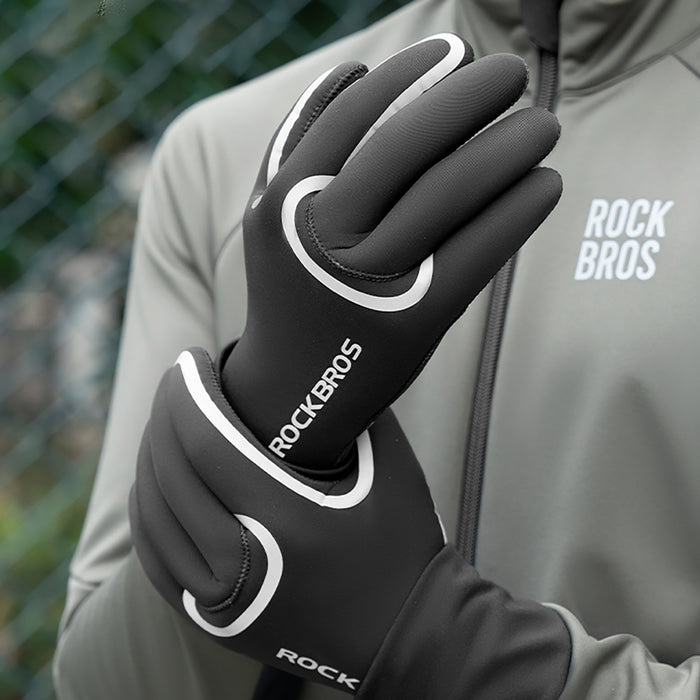 Rockbros full waterproof cycling gloves, size: XXL - black