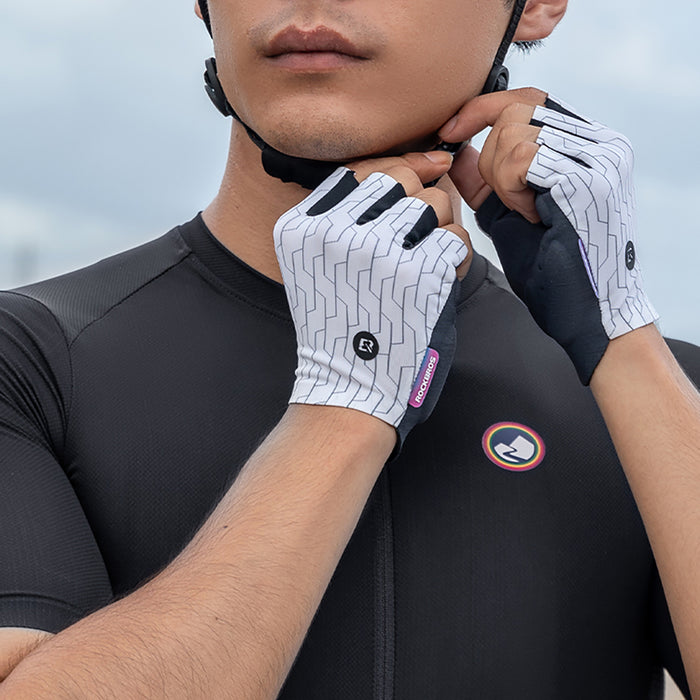 Rockbros MTB cycling gloves size: S - white and black