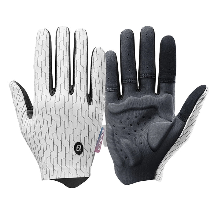 Rockbros sports gloves full spring-summer size L - white and black