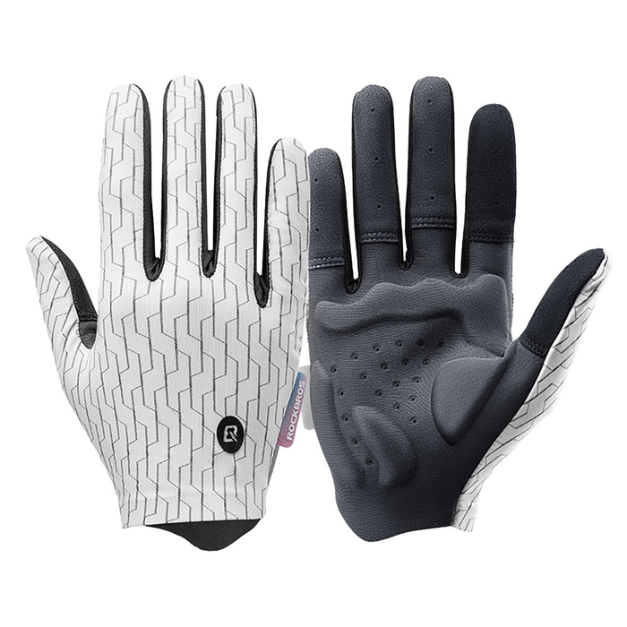 Rockbros sports gloves full spring-summer size M - white and black