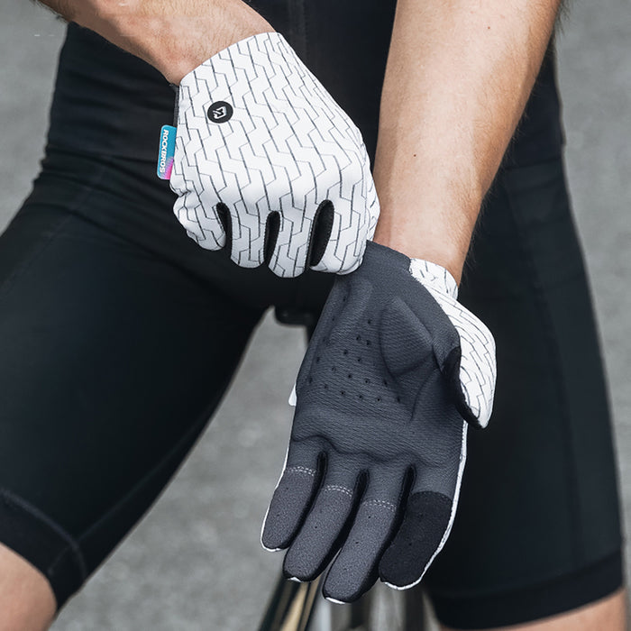 Rockbros sports gloves full spring-summer size M - white and black