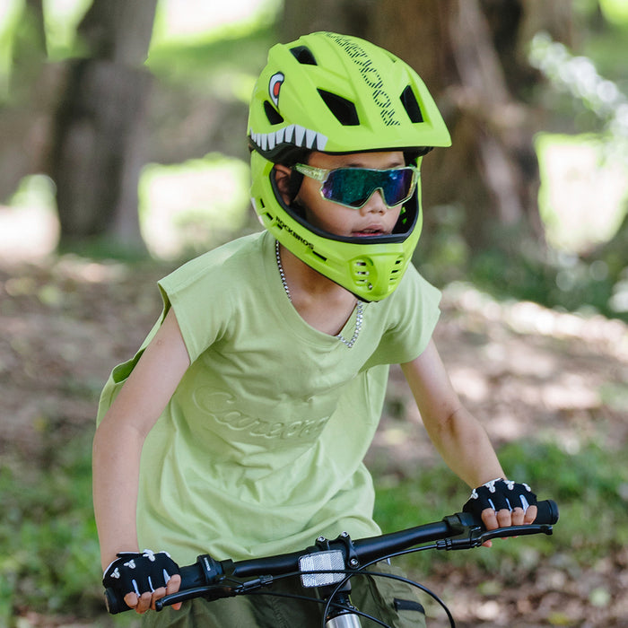 Rockbros TT-32004 Shark Children's Bike Helmet with Detachable Jaw Size M (54-58) - Green