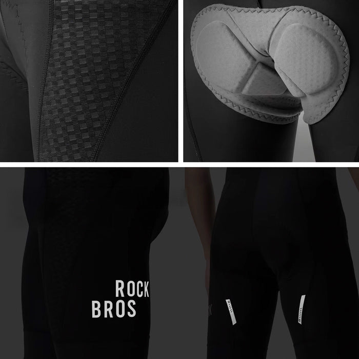 Rockbros YDDK009 Men's Cycling Bib Shorts with Pad Size XXL - Black