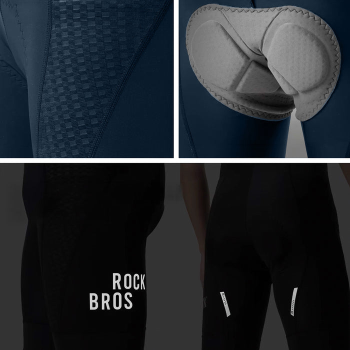 Rockbros YDDK009 Men's Cycling Bib Shorts with Pad Size XXL - Dark Blue