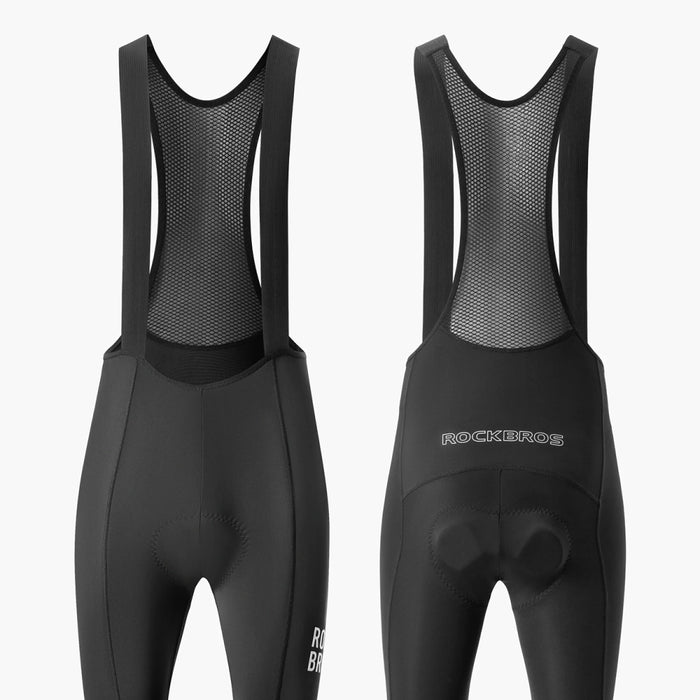 Rockbros 200021 Long Cycling Bib Shorts with Pad Size XL - Black