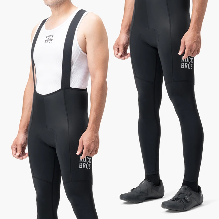 Rockbros 200021 Long Cycling Bib Shorts with Pad Size XL - Black