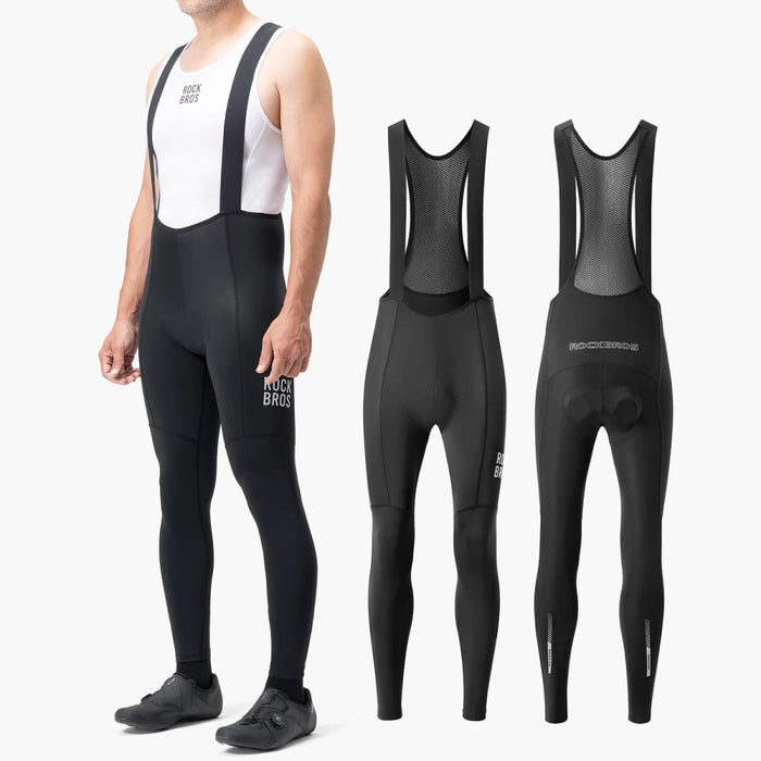 Rockbros 200021 Long Cycling Bib Shorts with Pad Size XXL - Black