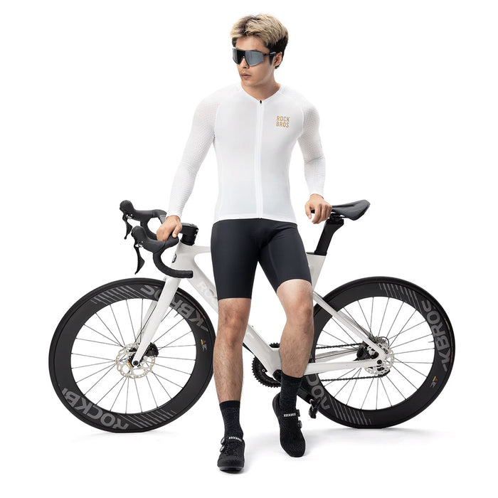 Rockbros YDCX008 Diamond Long Sleeve Cycling Jersey Size XXL - White