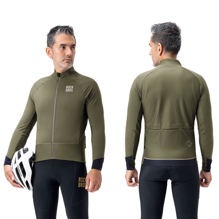 Rockbros YDWT014 Winter Fleece Double Layer Cycling Jacket Size M - Green