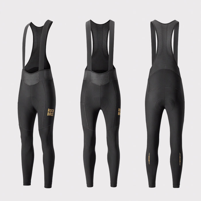 Rockbros YDCK012-1 Long Fleece Bib Tights with Pad Size M - Black