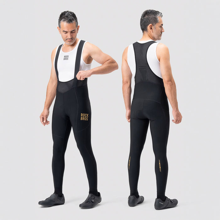 Rockbros YDCK012-1 Long Fleece Bib Tights with Pad Size L - Black