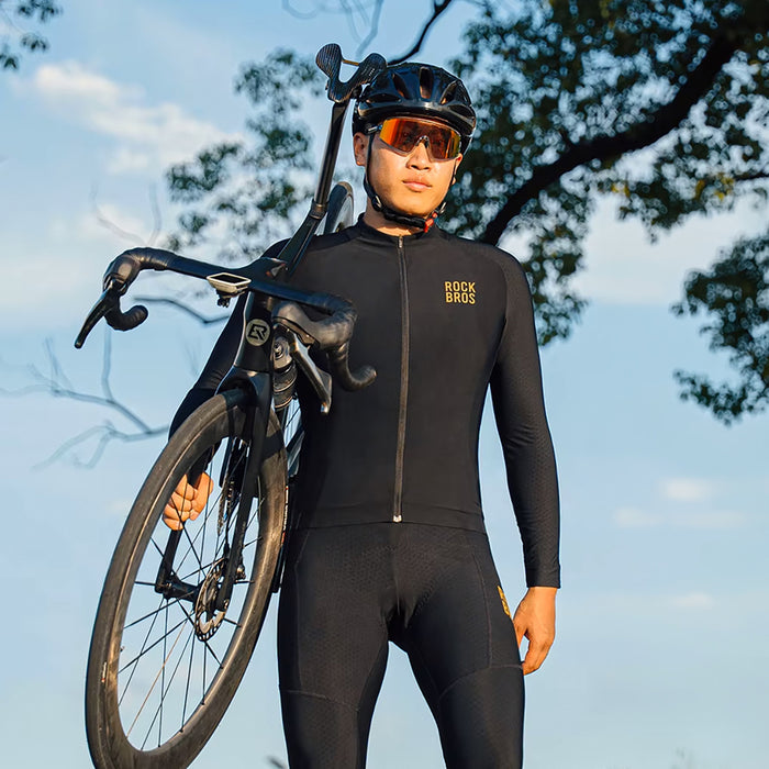 Rockbros YDWT020 Diamond cycling jersey spring/autumn/winter size L - black