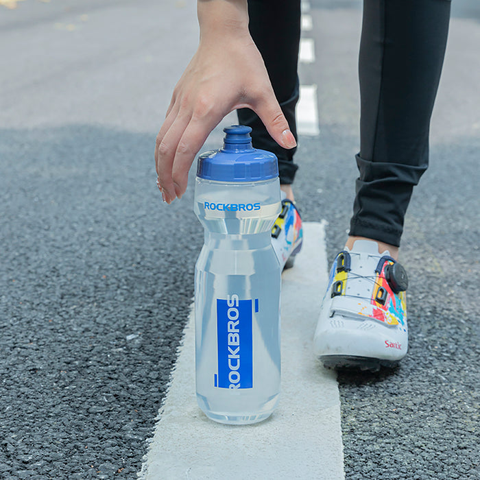Rockbros 750 ml Bicycle Bottle - Transparent with Blue Mouthpiece
